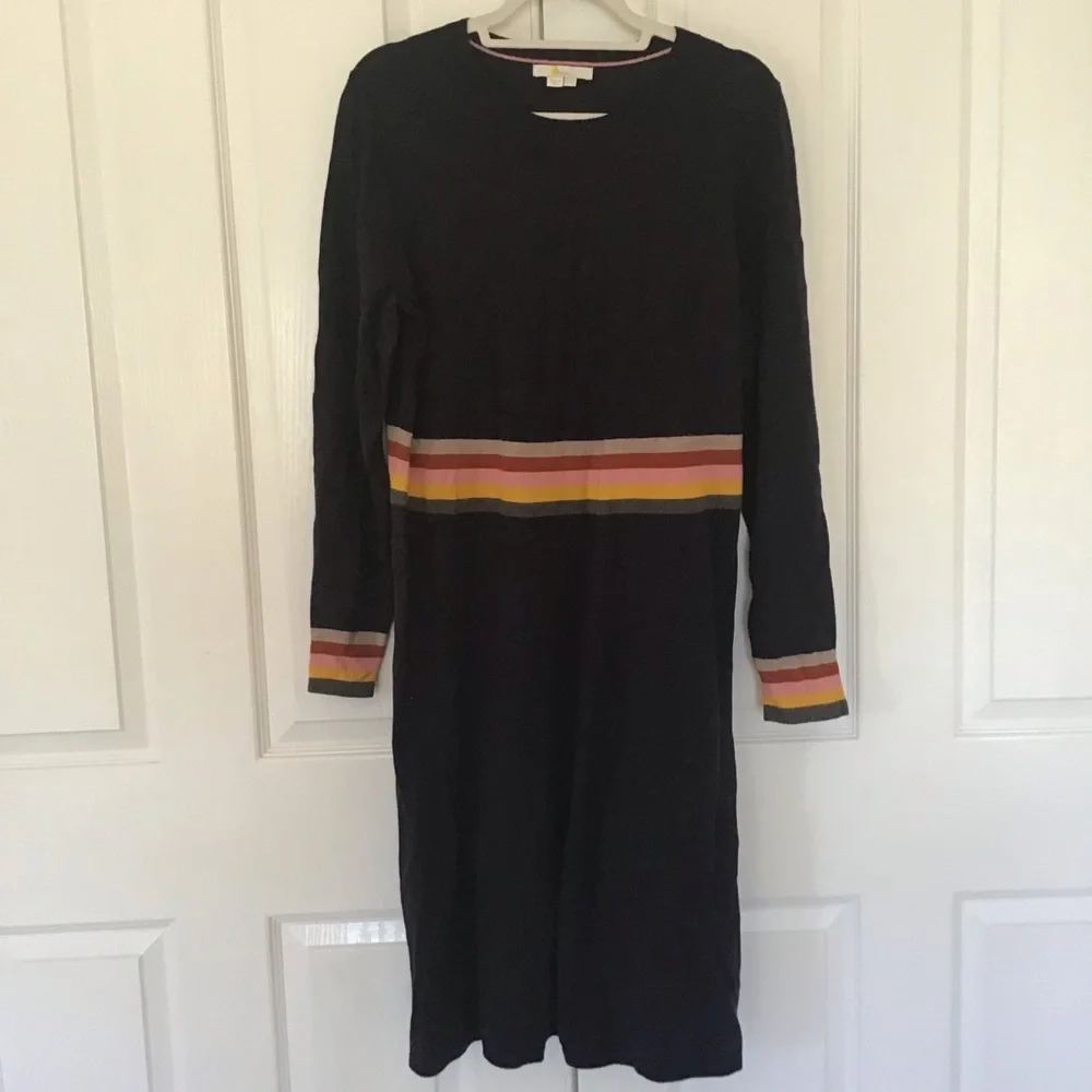 Boden cashmere blend striped dress Sz 14